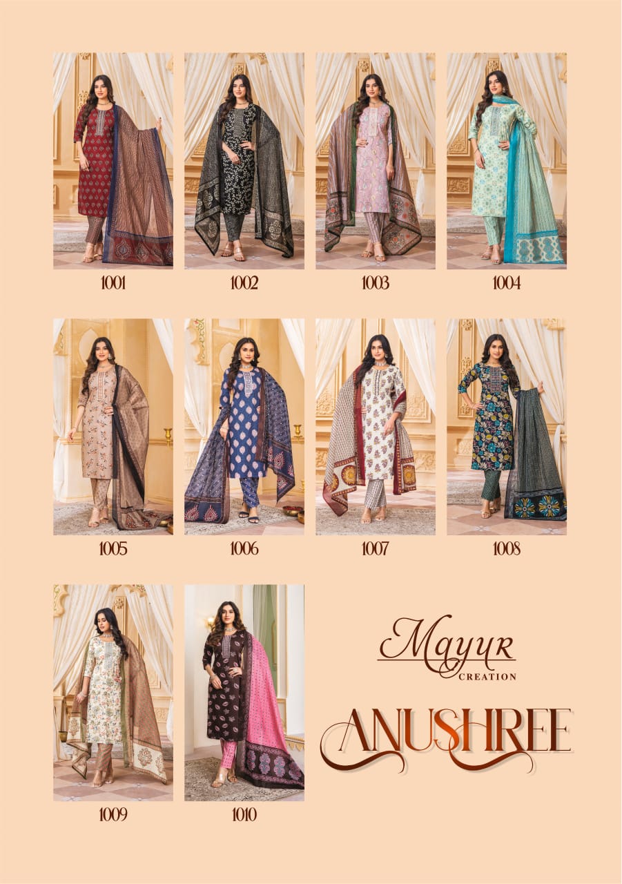 Anushree Vol 1 By Mayur Cotton Printed Kurti With Bottom Dupatta Wholesale Price In Surat
